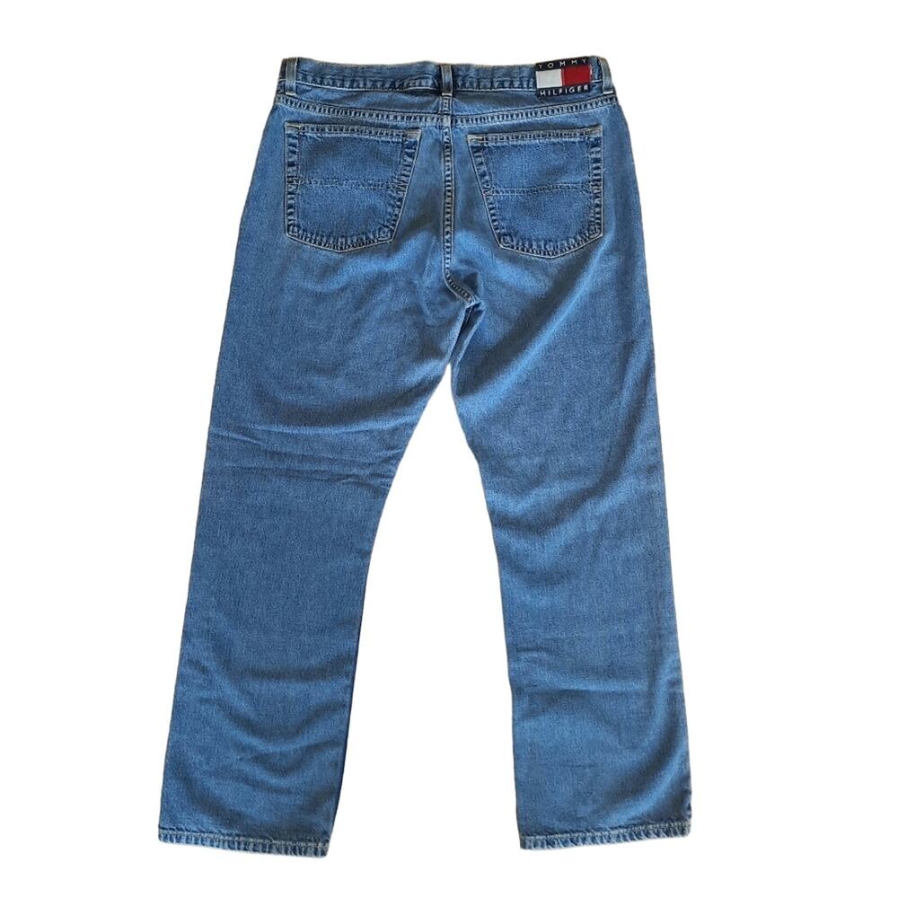VTG Y2K Tommy Hilfiger Jeans Straight Leg W32  x L27 Big Flag Logo Patch 90s